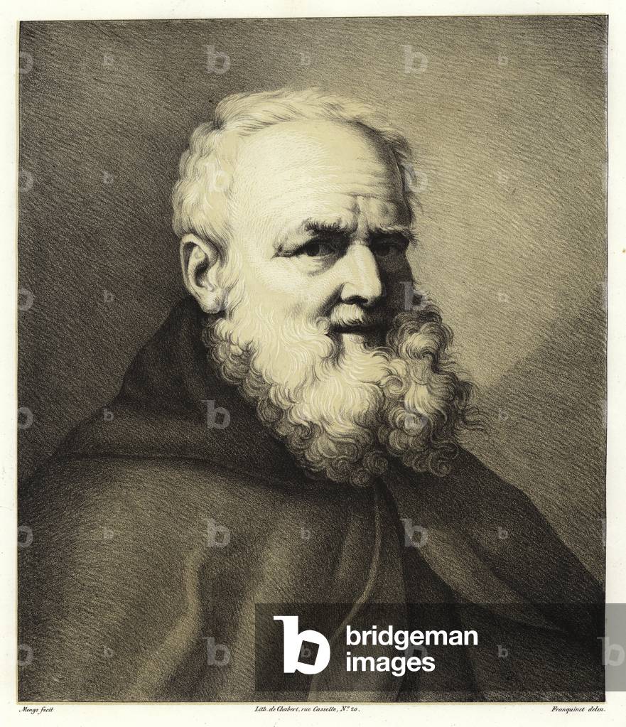 Portrait of a bearded man (litho)