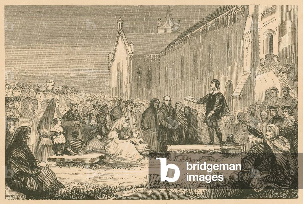 John Livingston preaching at the Kirk of Shotts (engraving)