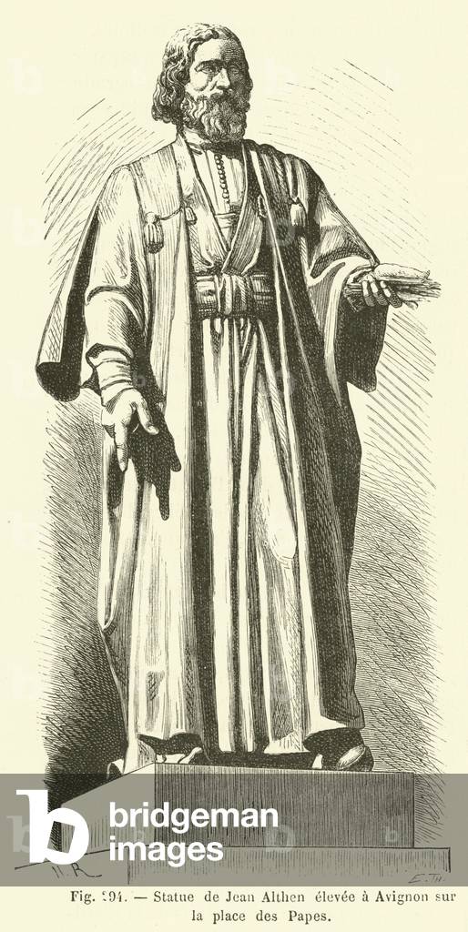 Statue de Jean Althen elevee a Avignon sur la place des Papes (engraving)