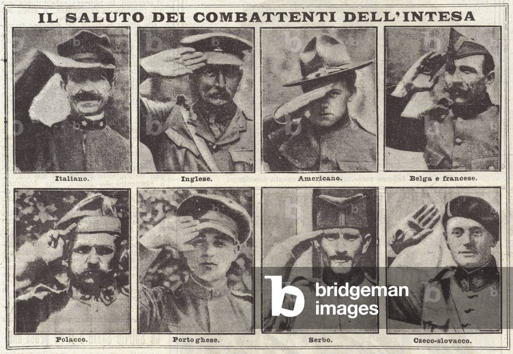 The Greeting of the Entente Fighters (b/w photo)