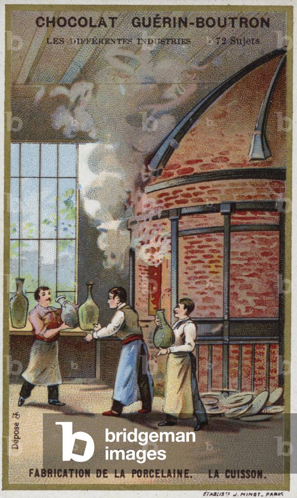 Porcelain manufacturing. Firing (chromolitho)