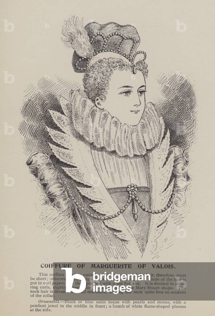 Coiffure of Marguerite of Valois (engraving)