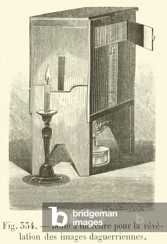 Boite a mercure pour la revelation des images daguerriennes (engraving)