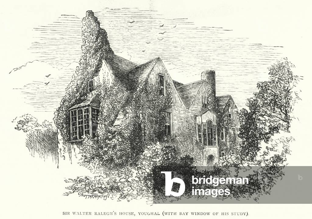 Sir Walter Ralegh's House, Youghal, with Bay Window of His Study (engraving)