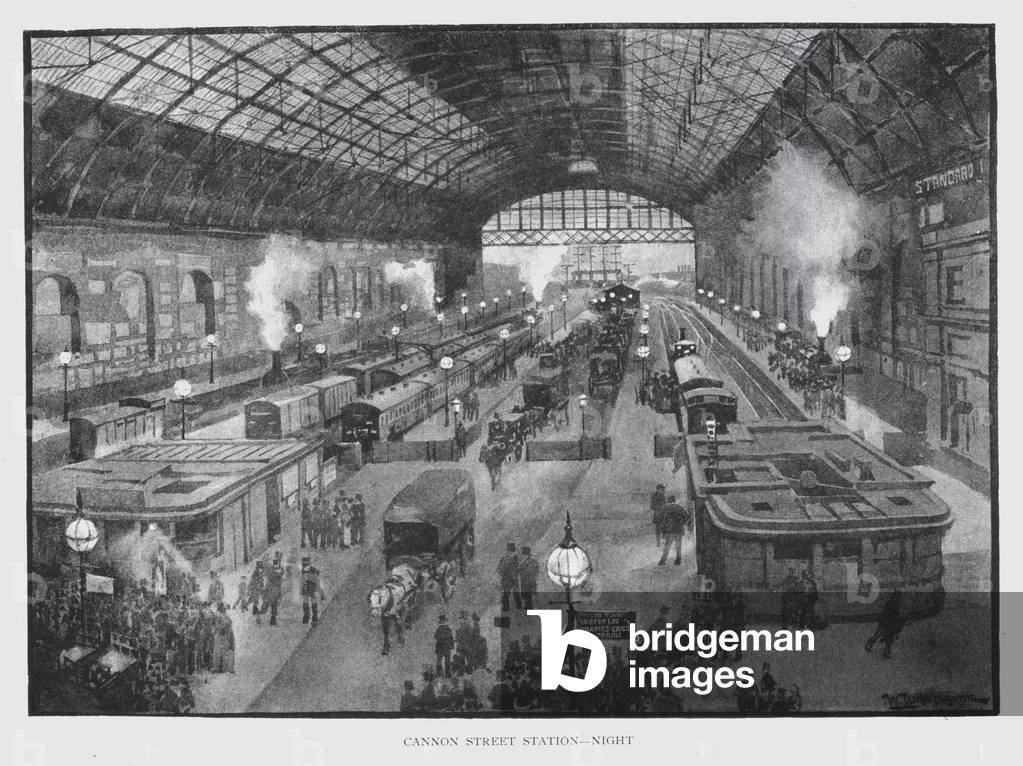 Cannon Street Station, Night (litho)