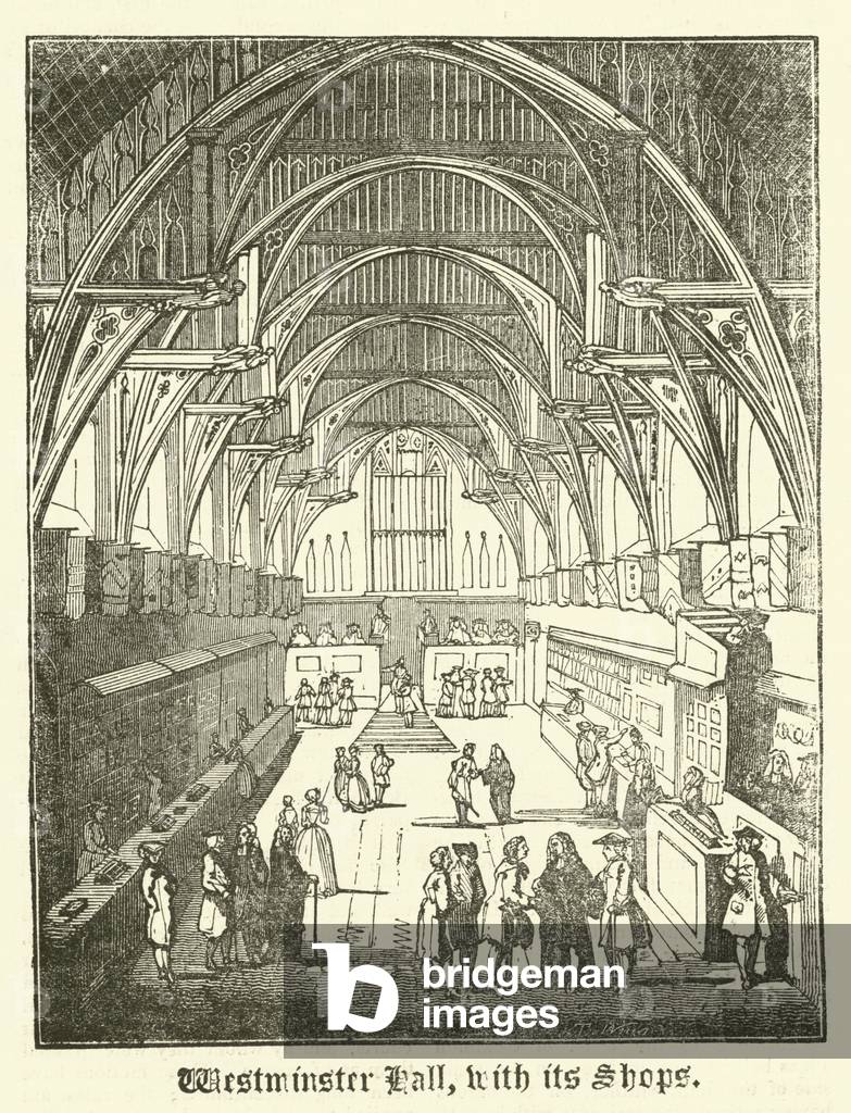Westminster Hall with its Shops (engraving)