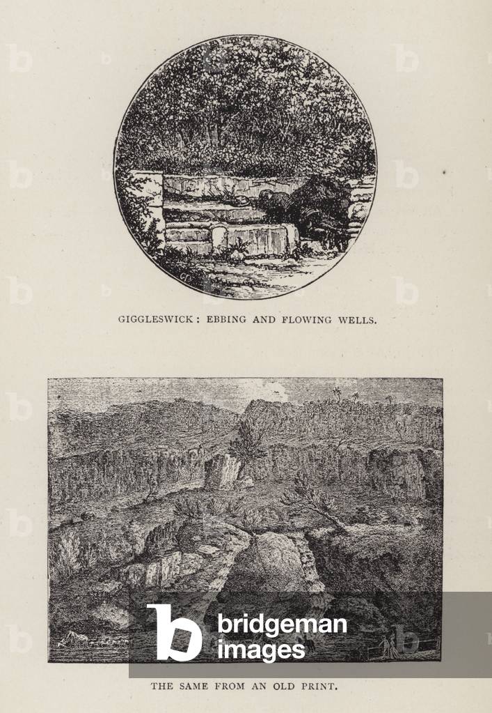 Giggleswick, Ebbing and flowing wells (engraving)