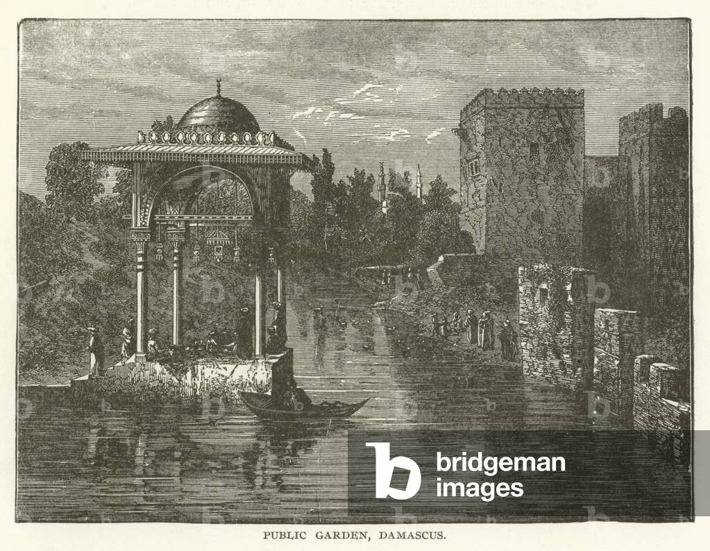 Public Garden, Damascus (engraving)