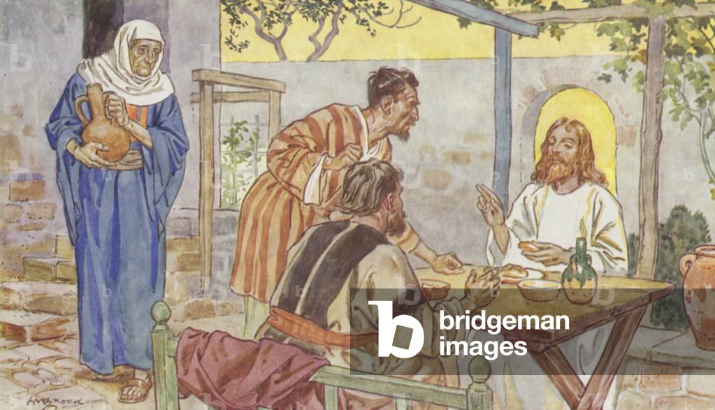 The Supper at Emmaus (colour litho)