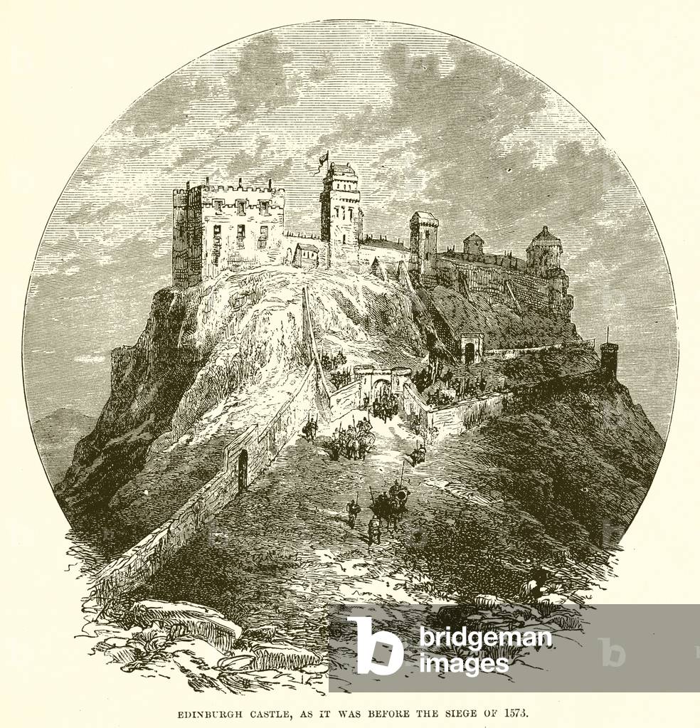 Edinburgh castle, as it was before the siege of 1573 (engraving)