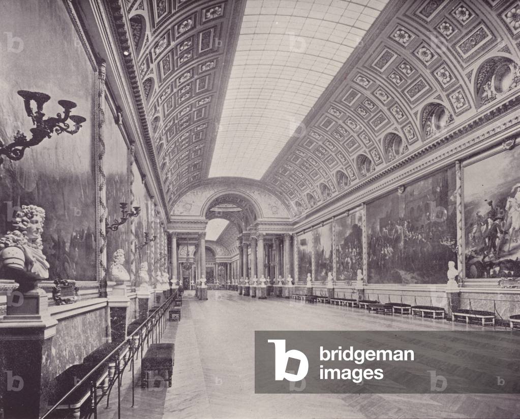 Gallery of Battles, Palace of Versailles (b/w photo)