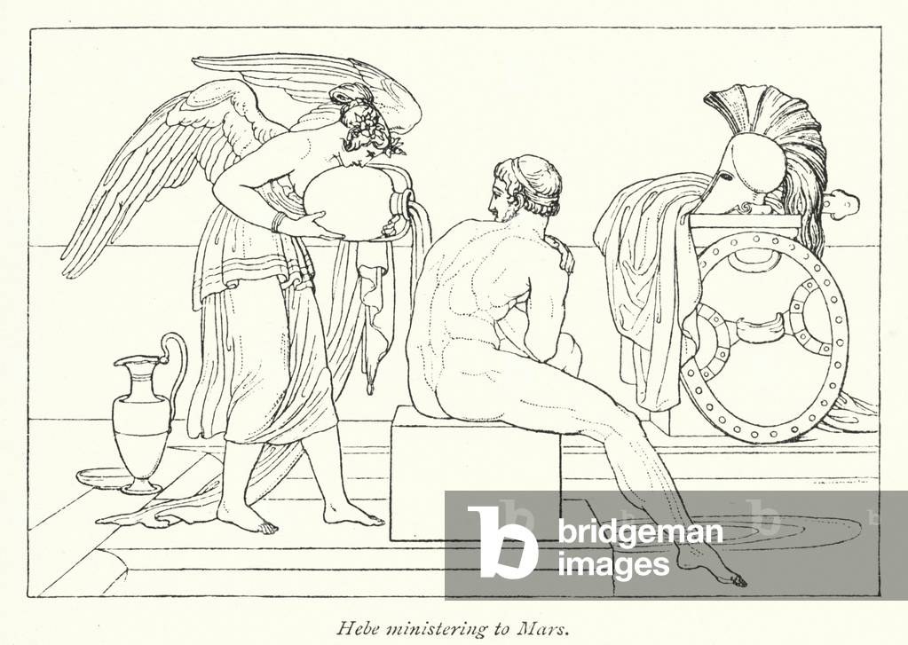 Hebe ministering to Mars (litho)