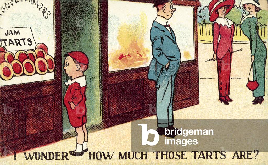 I wonder how much those tarts are? (colour litho)