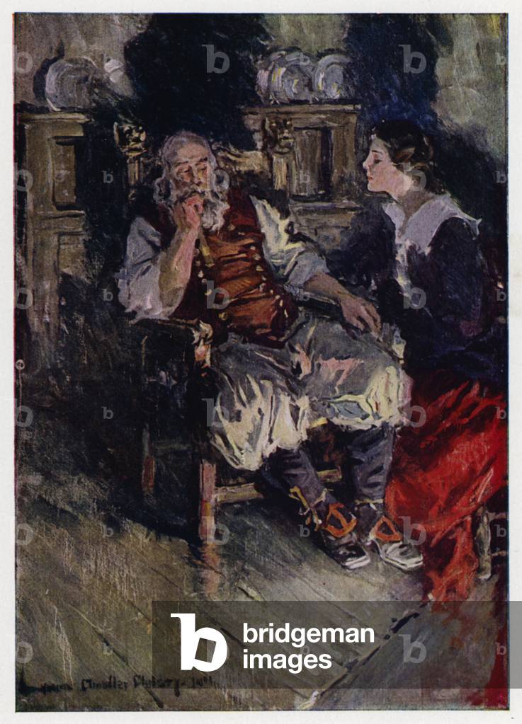 Illustration for Evangeline, A Tale of Arcadie, by Henry Wadsworth Longfellow (colour litho)