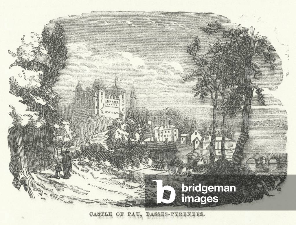 Castle of Pau, Basses-Pyrenees (engraving)