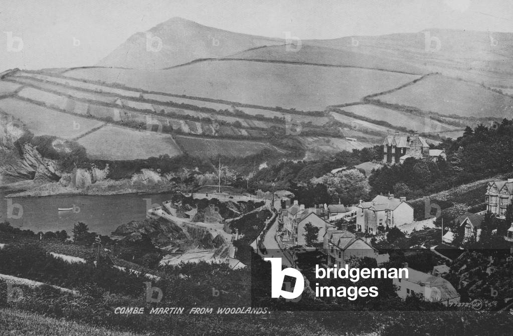 Combe Martin from Woodlands (b/w photo)