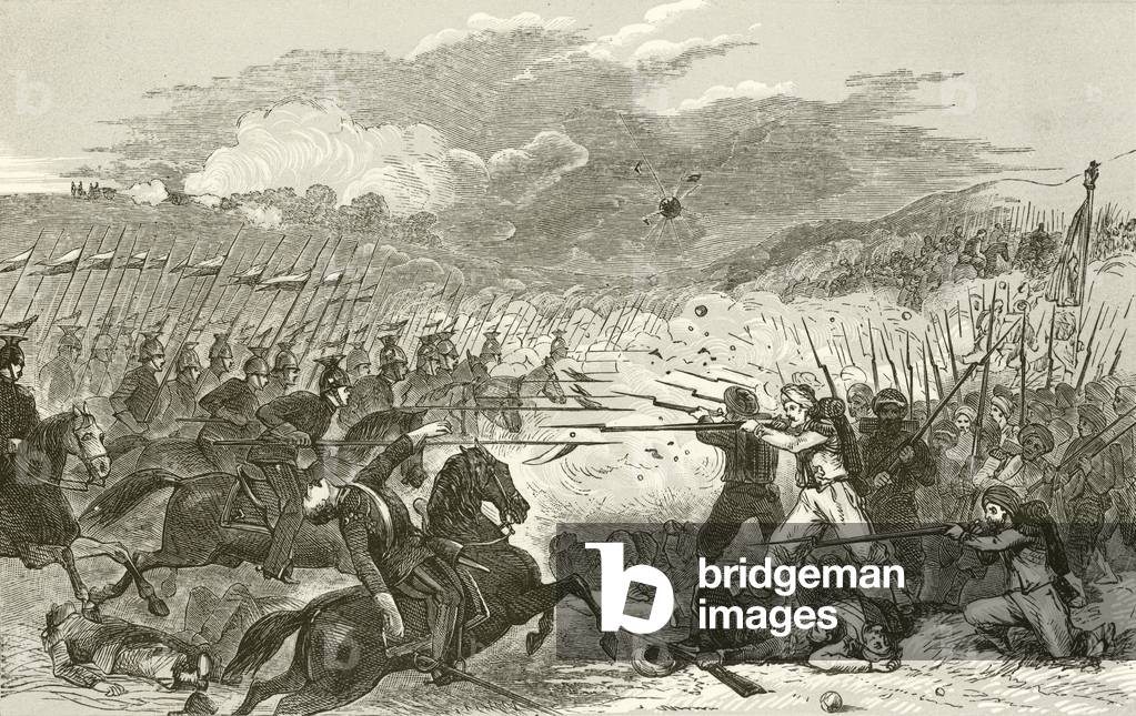 Charge of Prussian Lancers at Weissenburg (engraving)