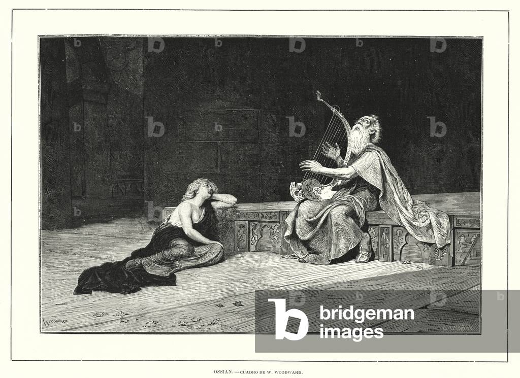 Ossian singing (litho)