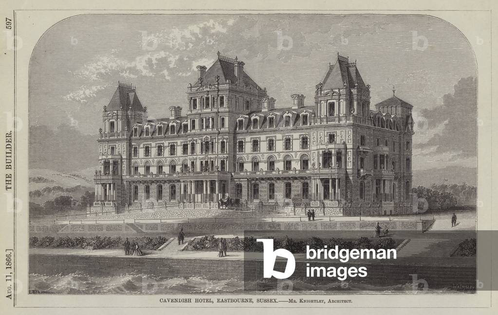 Cavendish Hotel, Eastbourne, Sussex, Mr Knightley, Architect (engraving)
