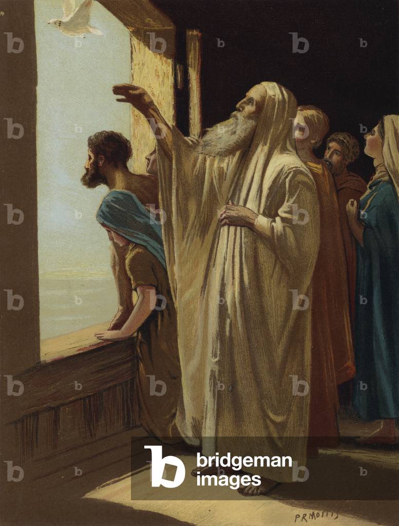 Noah sending forth the dove (chromolitho)