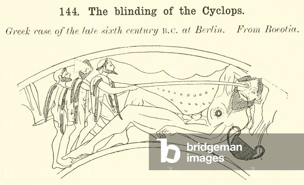 The blinding of the Cyclops (engraving)
