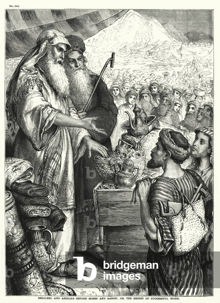 Bezaleel and Aholiab before Moses and Aaron, or the Secret of Successful Work (engraving)