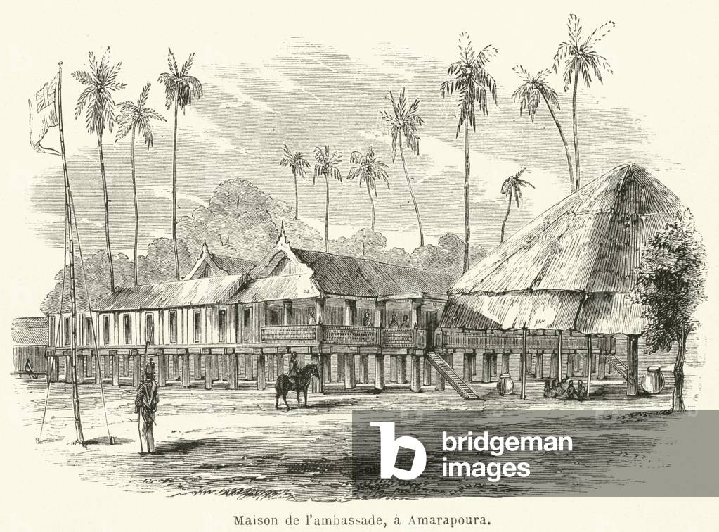 Maison de l'ambassade, a Amarapoura (engraving)