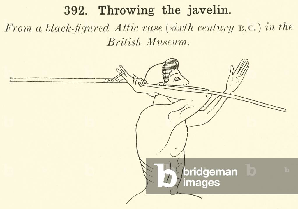 Throwing the javelin (engraving)