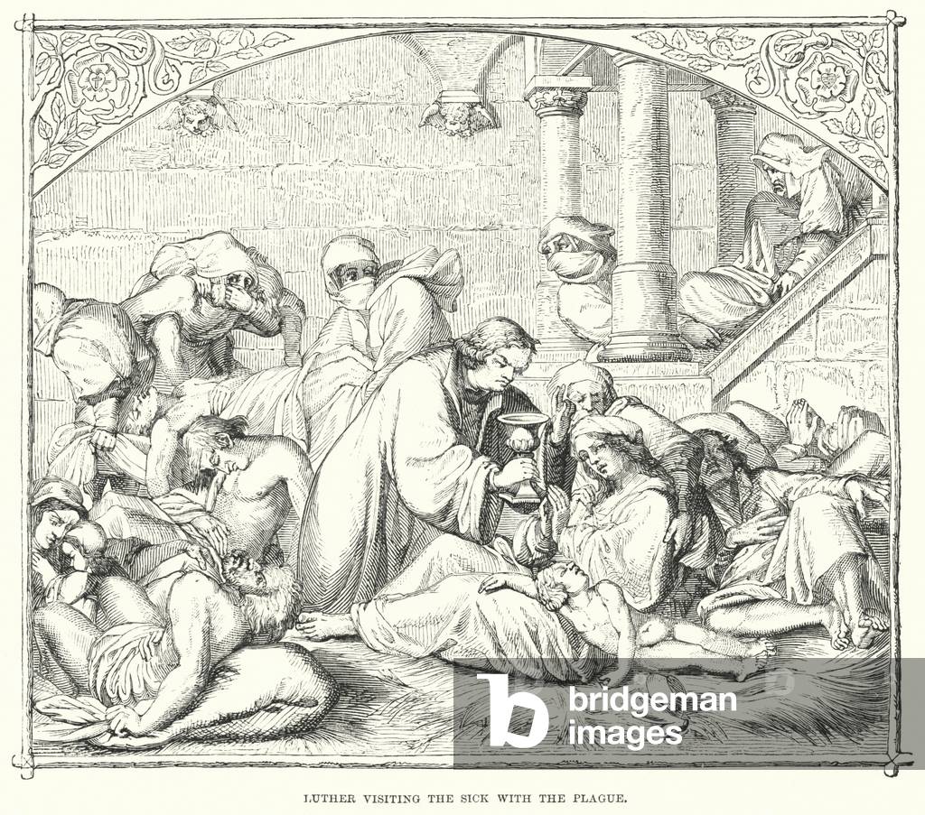 Luther visiting the Sick with the Plague (engraving)
