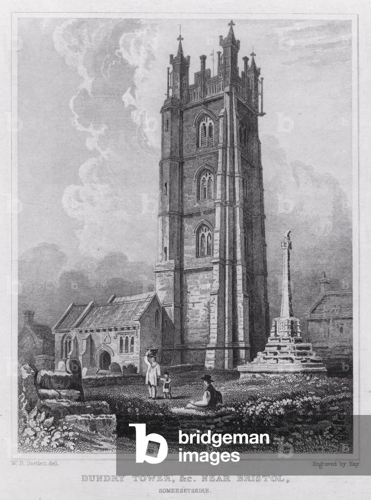 Dundry Tower, etc near Bristol, Somersetshire (engraving)