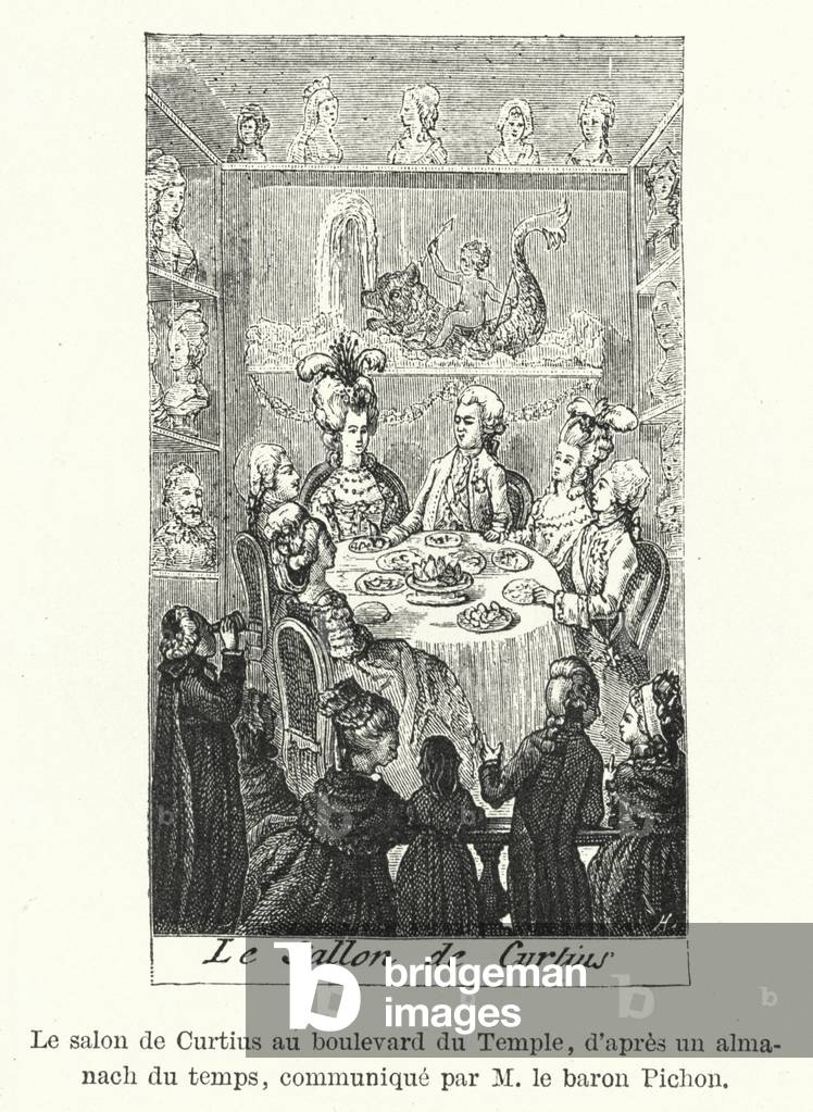 Le salon de Curtius au boulevard du Temple, d'apres un almanach du temps, communique par M le baron Pichon (engraving)