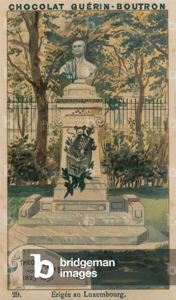 Theodore de Banville, Poete, 1823-1891, Erigee au Luxembourg (chromolitho)