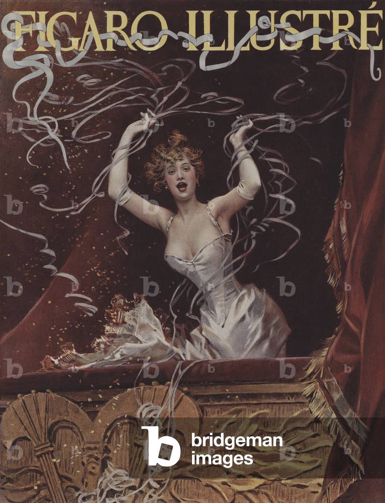 Les Serpentins (Streamers). Cover of Le Figaro Illustre, March 1894 (colour litho)