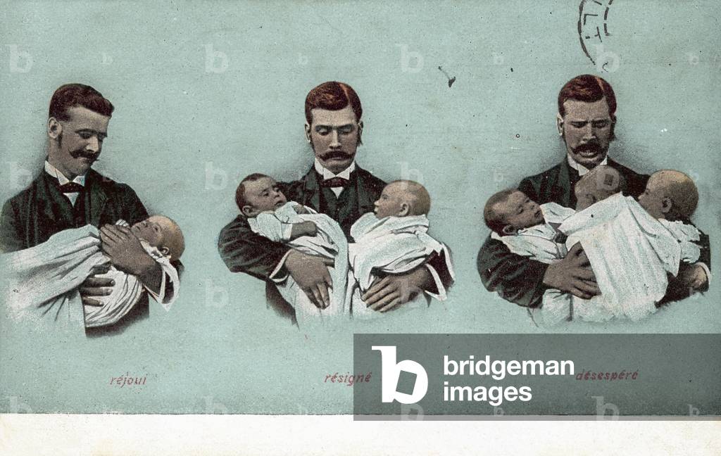 One Baby, Twins, Triplets (colour photo)
