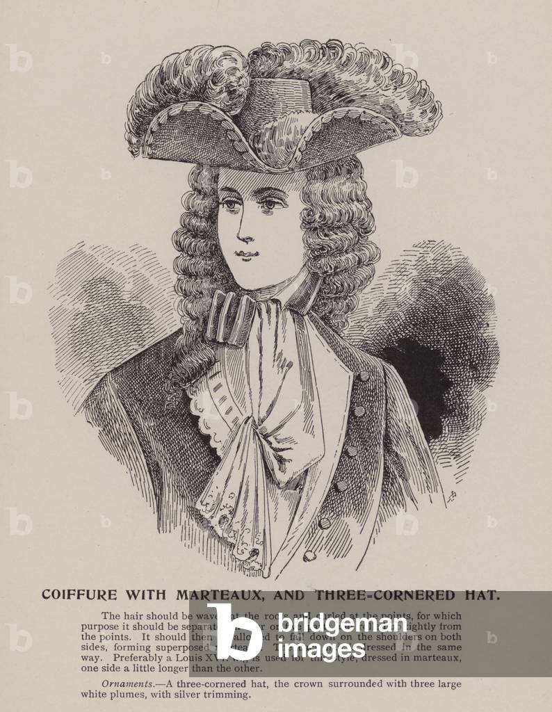 Coiffure with Marteaux, and Three-Cornered Hat (engraving)