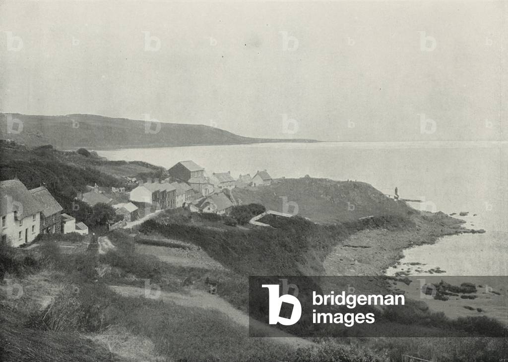 Coverack, the Cove and Village (b/w photo)
