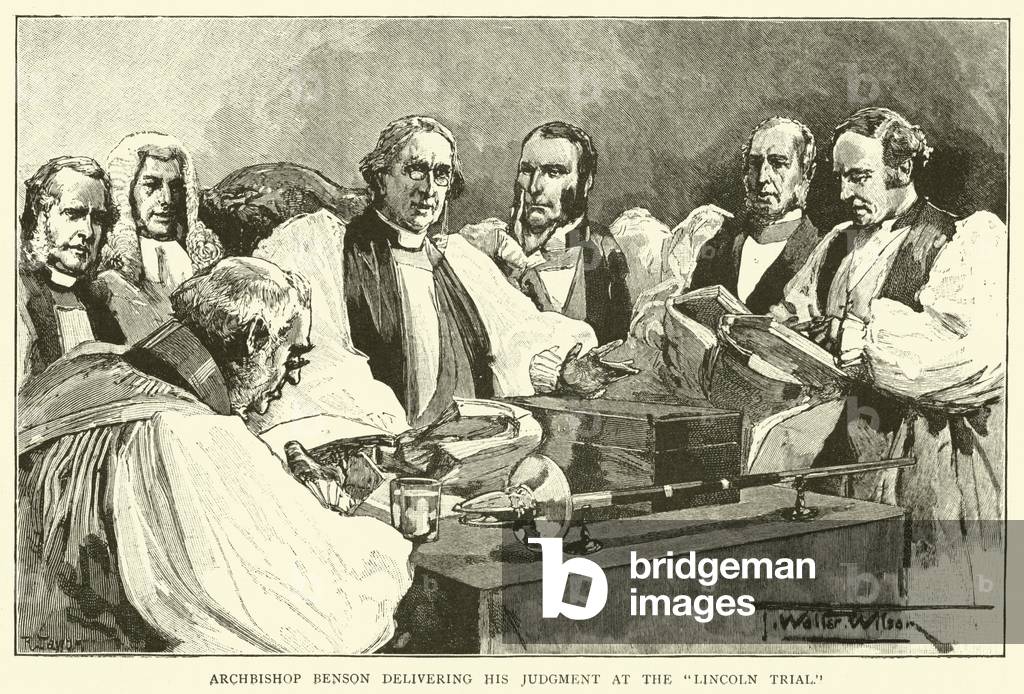 Archbishop Benson delivering his judgment at the 