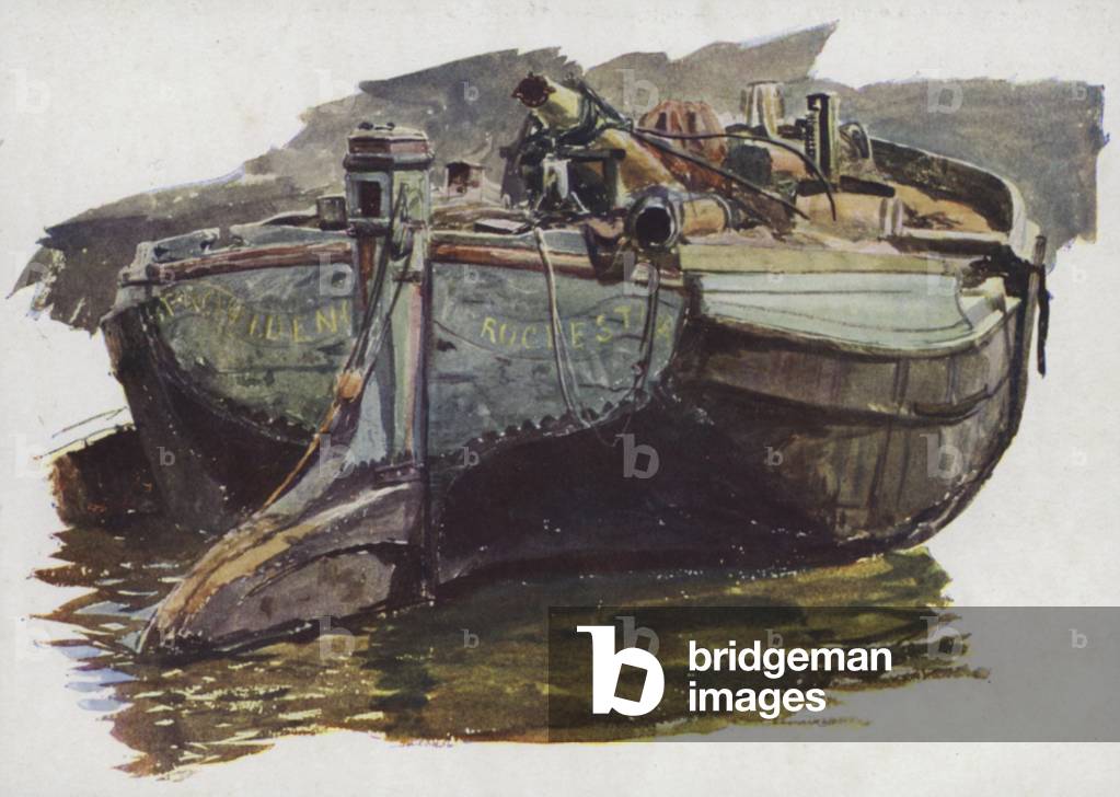 A Thames or Medway Barge (colour litho)