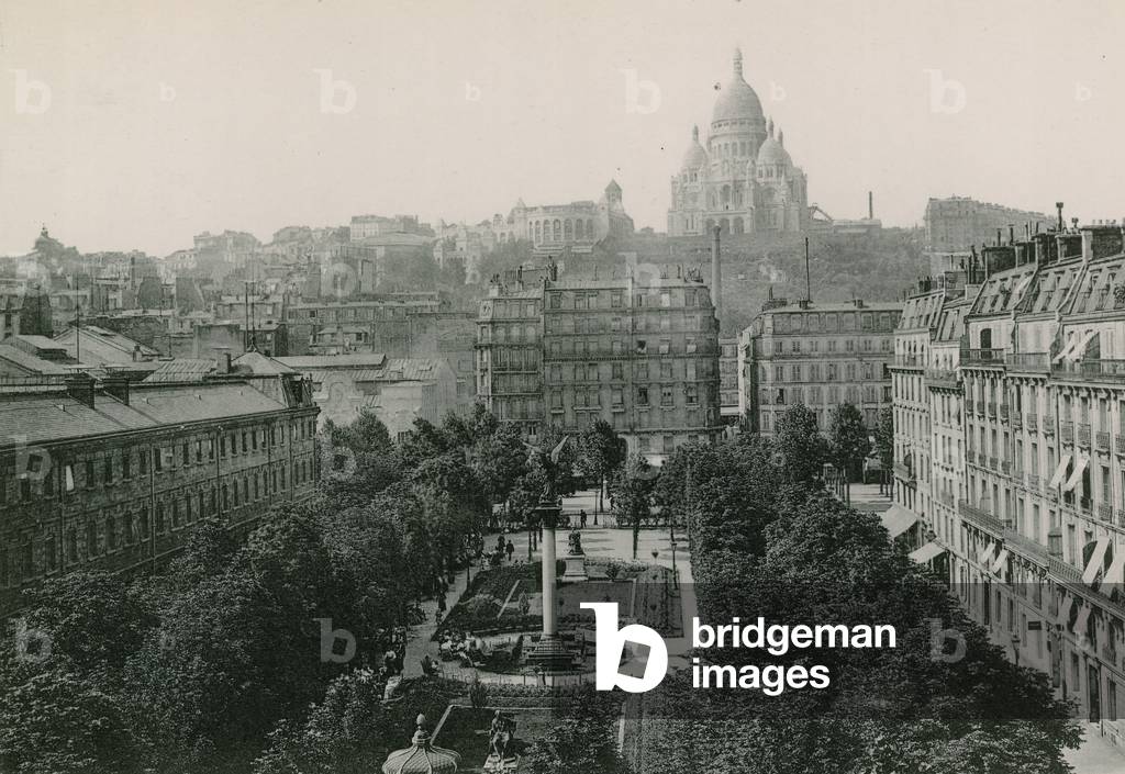 Le Square d'Anvers et le Sacre-Coeur, Antwerp's Square and the Sacre-Coeur (photogravure)