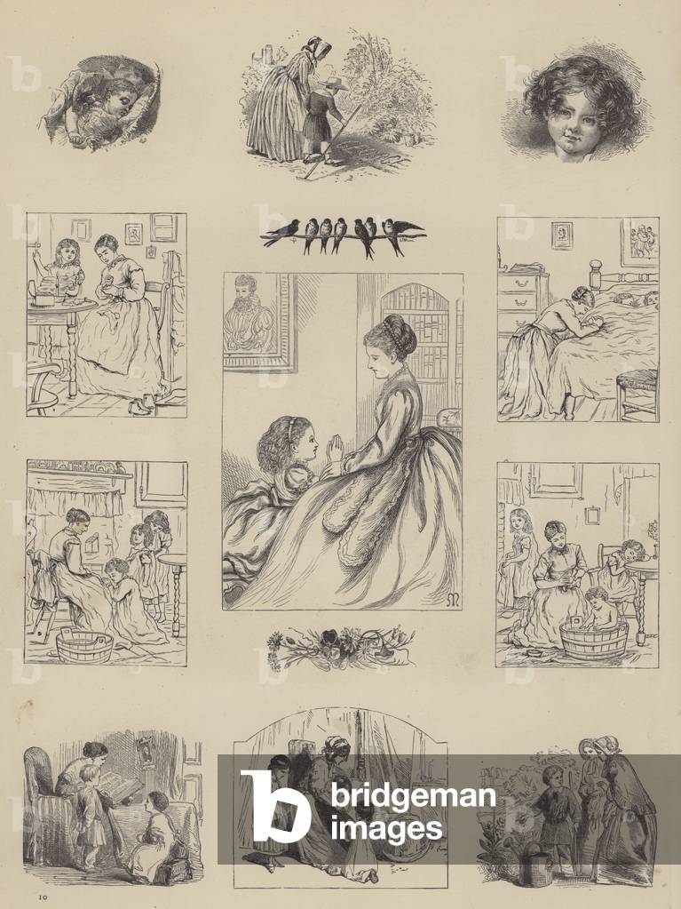 Children and child care (engraving)