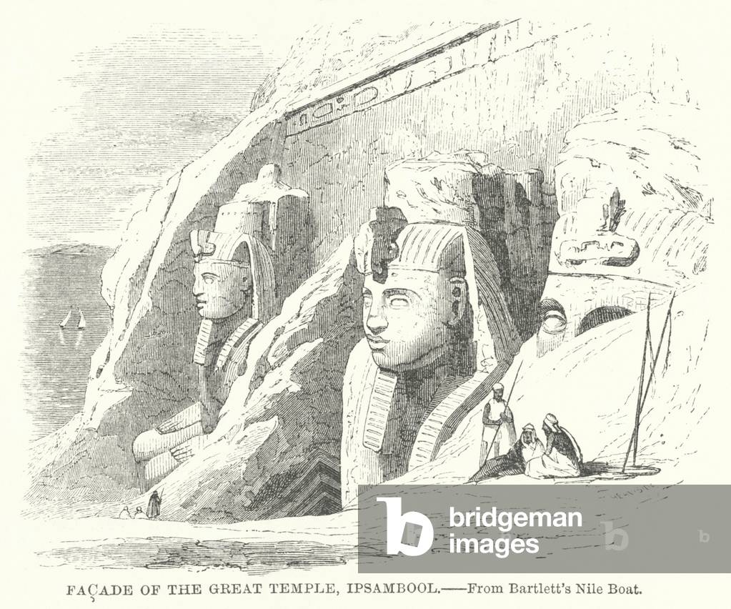 Facade of the Great Temple, Ipsambool (engraving)