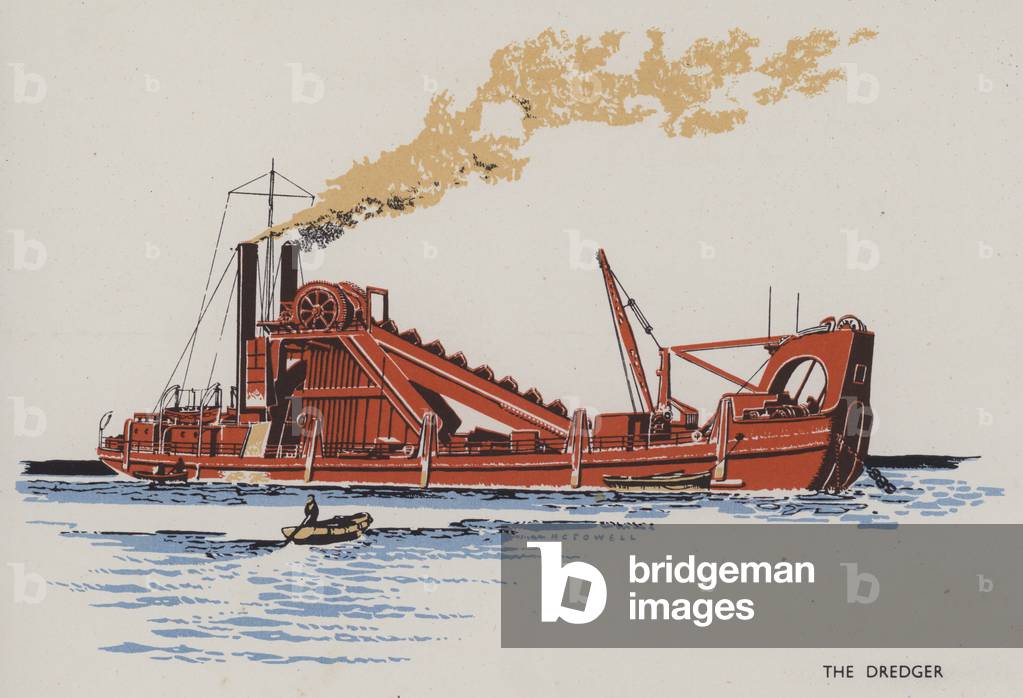 The Dredger (colour litho)