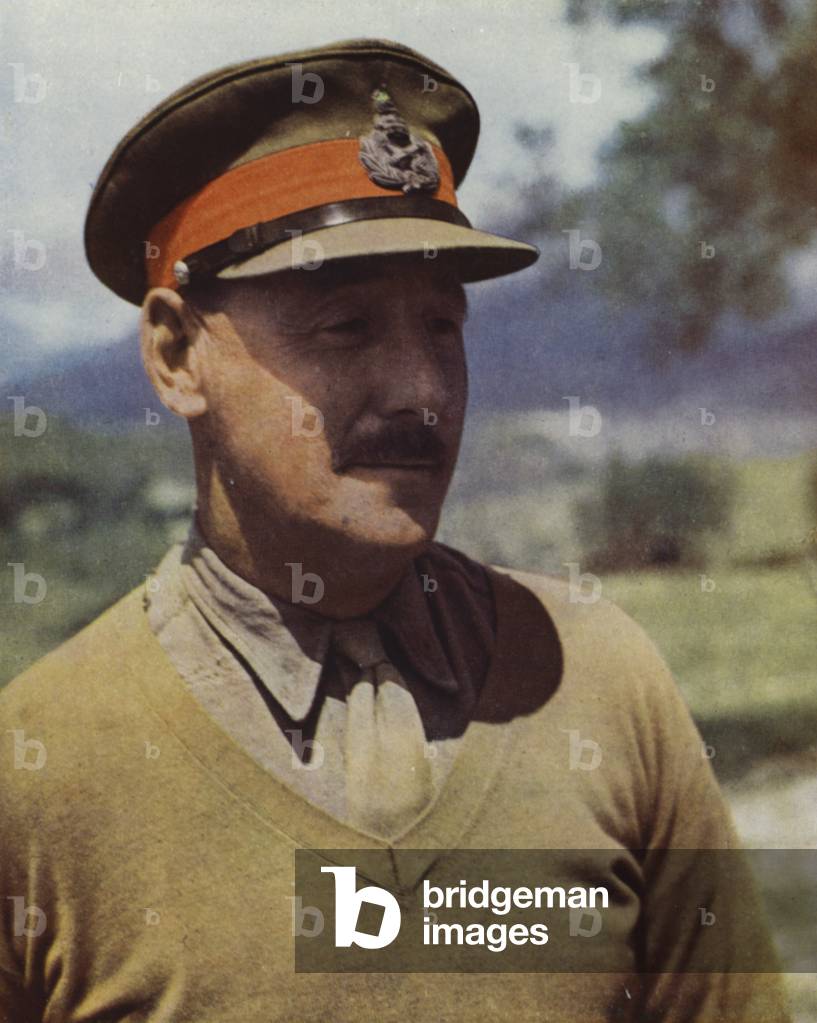 Oliver Leese, British general commanding the Eighth Army during the Italian campaign, World War II, 1944 (photo)