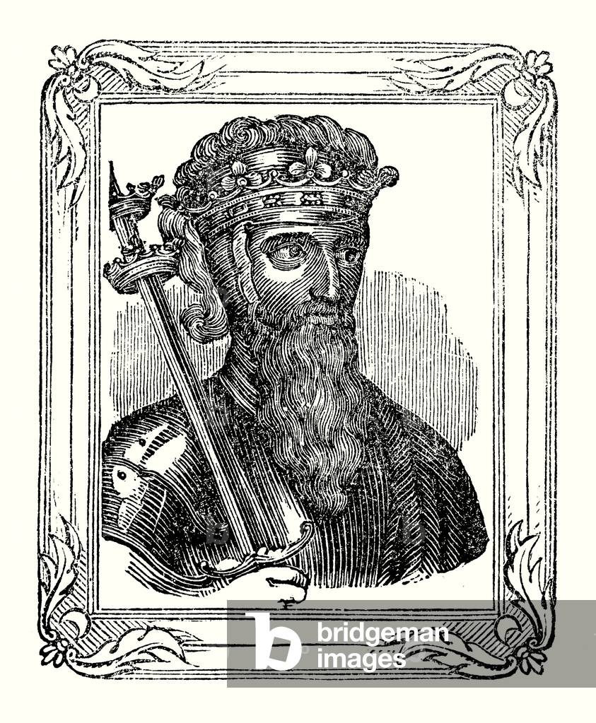 Edward III was born in 1312, crowned in 1327, and died in 1377 (engraving)