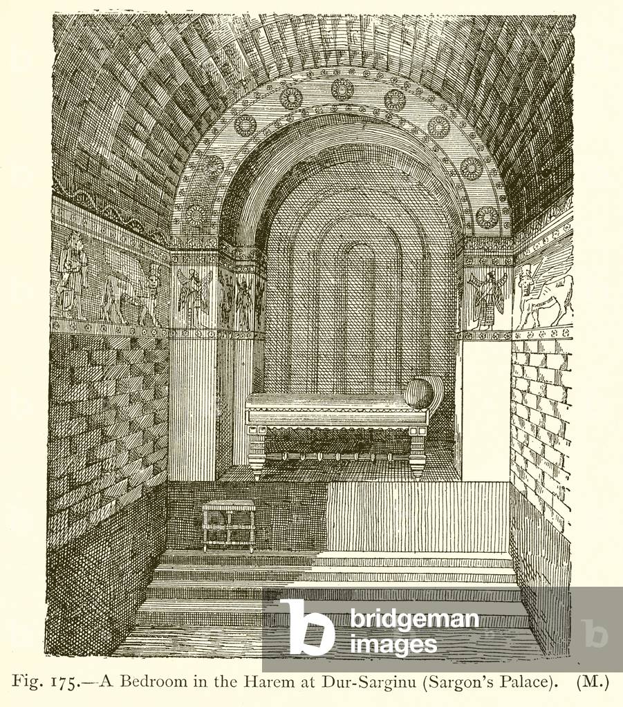 A Bedroom in the Harem at Dur-Sarginu (Sargon's Palace) (engraving)