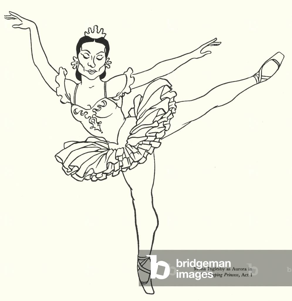 Mona Inglesby as Aurora in The Sleeping Princess, Act 1 (litho)