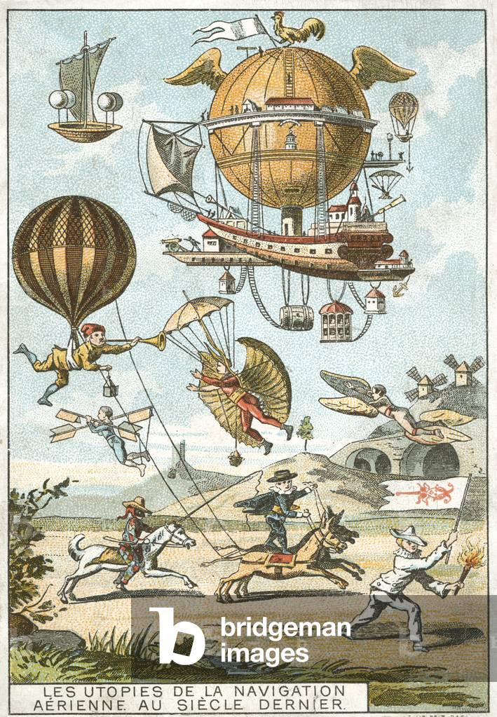 Utopias of aerial navigation in the last century (chromolitho)