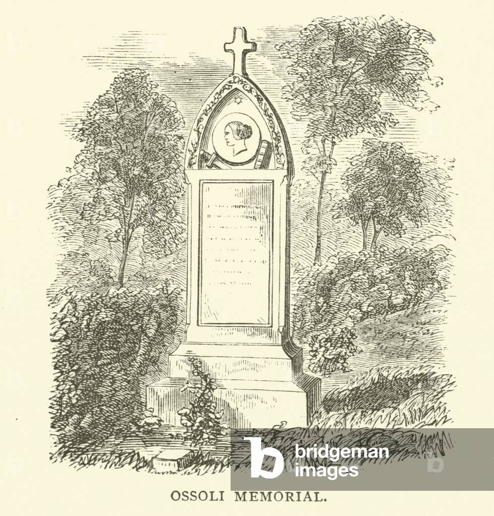 Ossoli Memorial, Mount Auburn Cemetery, Cambridge, Massachusetts (engraving)