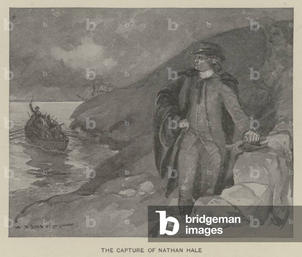 The capture of Nathan Hale (litho)