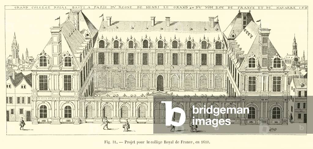 Projet pour le college Royal de France, en 1610 (engraving)